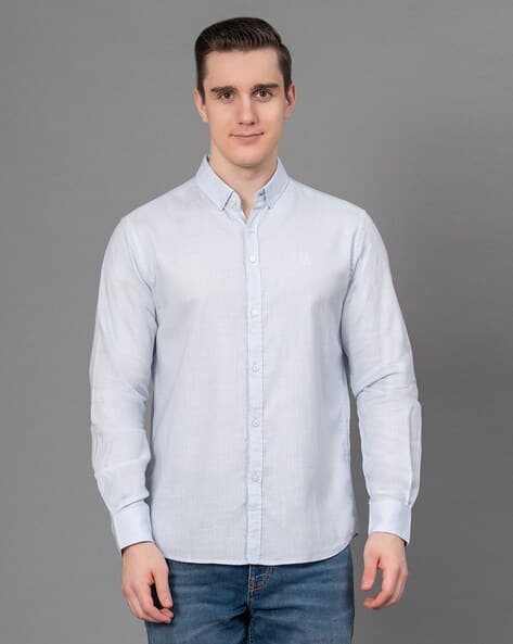 RED TAPE Men Regular Fit Shirt with Button-Down Collar