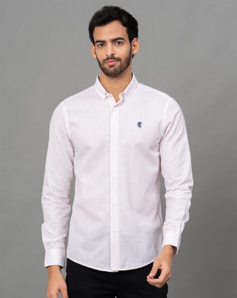 RED TAPE Striped Spread-Collar Shirt