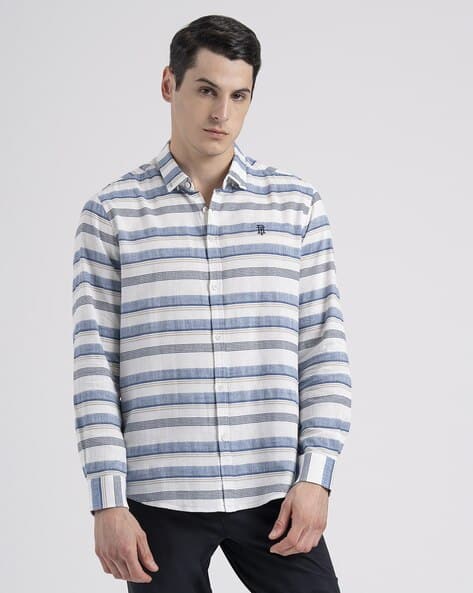 RED TAPE Men Striped Boxy Fit Cotton Shirt
