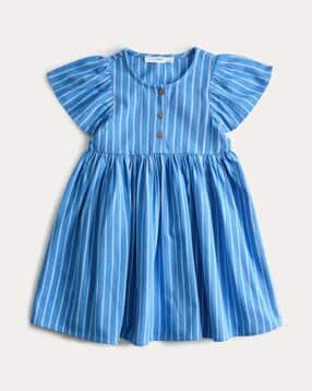 marks & spencer Girls Striped Round-Neck A-Line Dress-picture-18