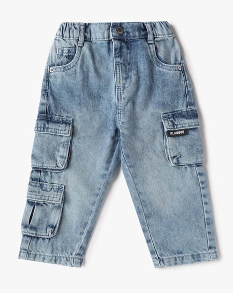 Boys Light-Wash Jogger Jeans