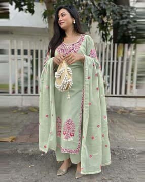 svaraa Women Embroidered 3-Piece Straight Kurta Set-picture-42