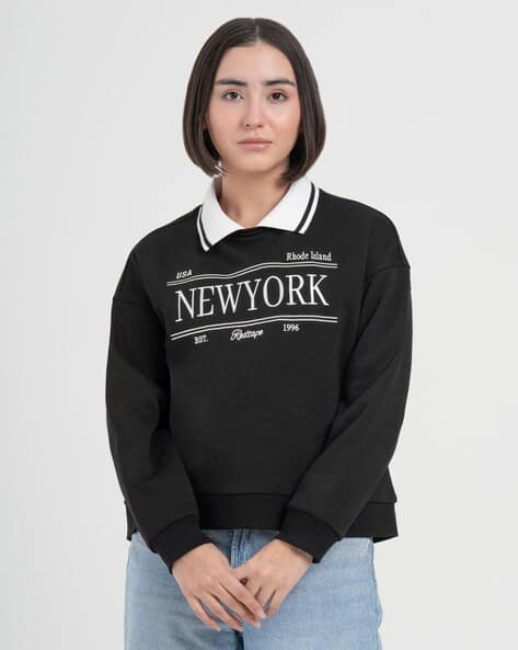 RED TAPE Women Embroidered Regular Fit Sweatshirt