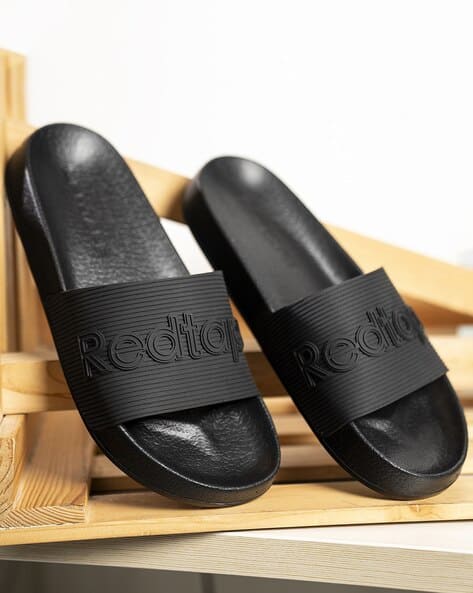 RED TAPE Men Embossed Round-Toe Slides