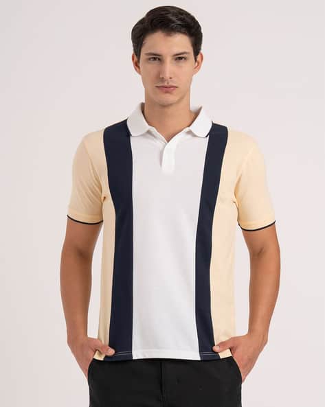 RED TAPE Men Colourblock Regular Fit Polo T-Shirt
