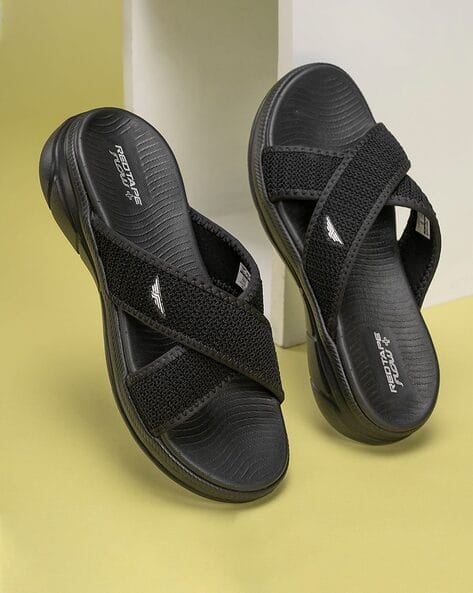 RED TAPE Women Criss-Cross Strap Slip-On Slides