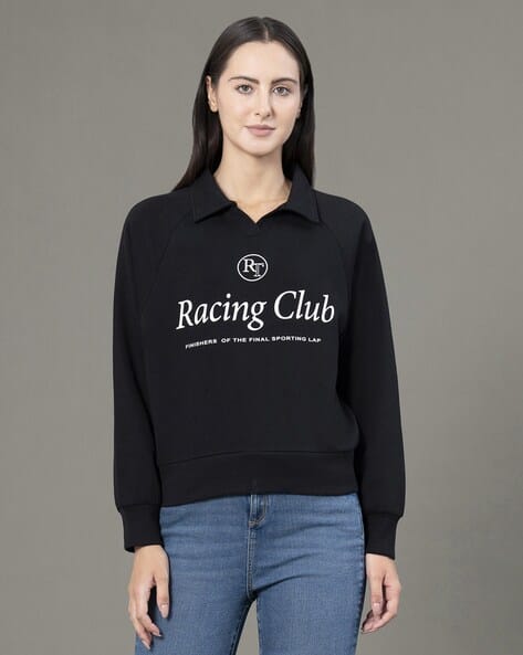 RED TAPE Women Typographic Print Loose Fit Sweatshirt
