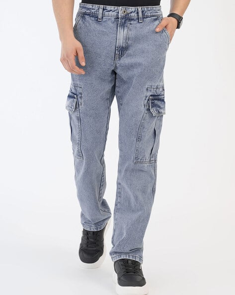 RED TAPE Men Washed Mid-Rise Cotton Relaxed Jeans