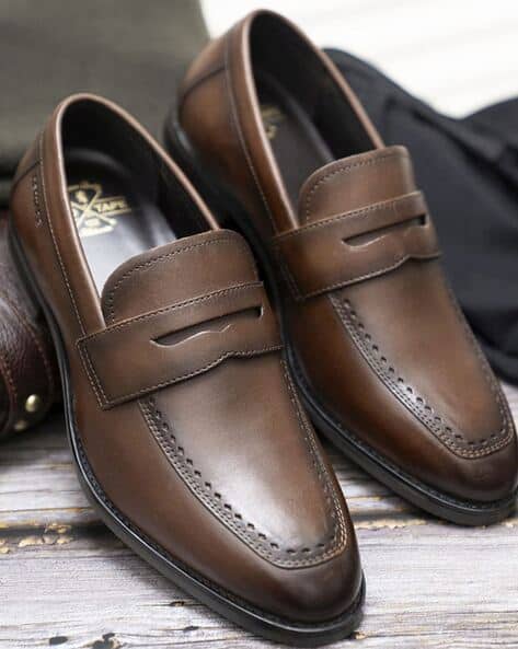 RED TAPE Men Leather Penny Loafers