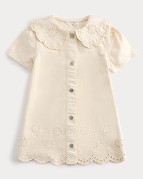 marks & spencer Girls Embroidered A-Line Dress Peter Pan Collar-picture-12