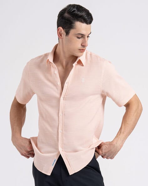 RED TAPE Men Cotton Self-design Loose Fit Shirt