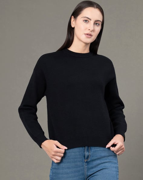 RED TAPE Women Pullover with Full Sleeves & Ribbed Hem
