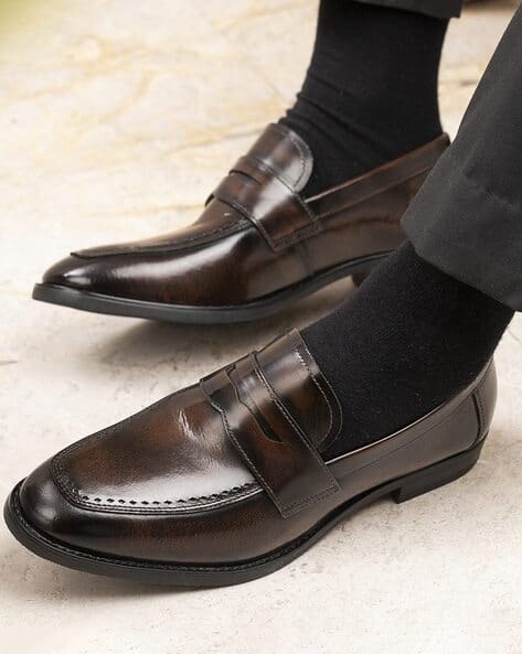 RED TAPE Men Genuine Leather Penny Loafers