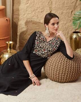 nyrika Women Embellished 2-Piece Straight Kurta Set-picture-5