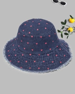 forever glam by pantaloons Women Graphic Print Frayed Denim Bucket Hat-picture-42