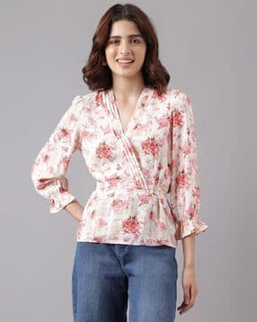 latin quarters Women Floral Print Relaxed Fit V-Neck Top-picture-18