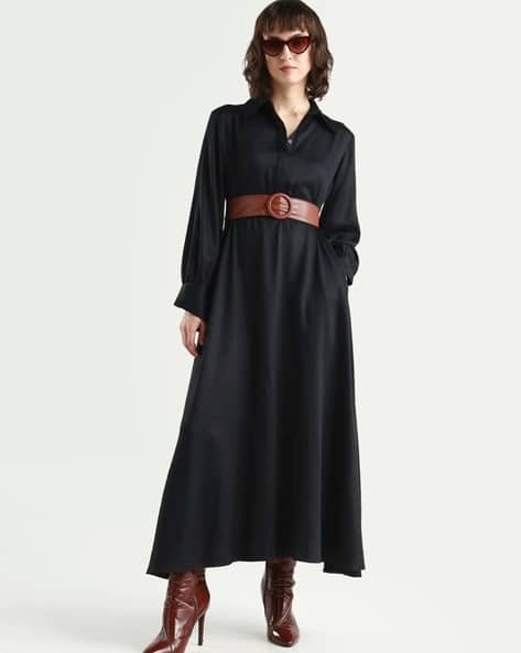 RAREISM Women Fit & Flared Dress with Tie-Up Neck