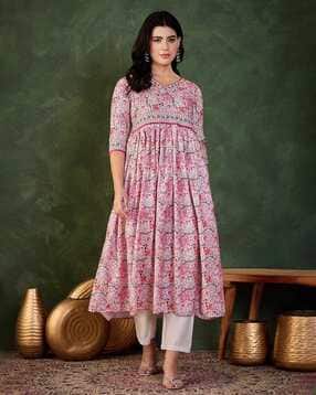 nyrika Women Floral Flared Kurti-picture-4