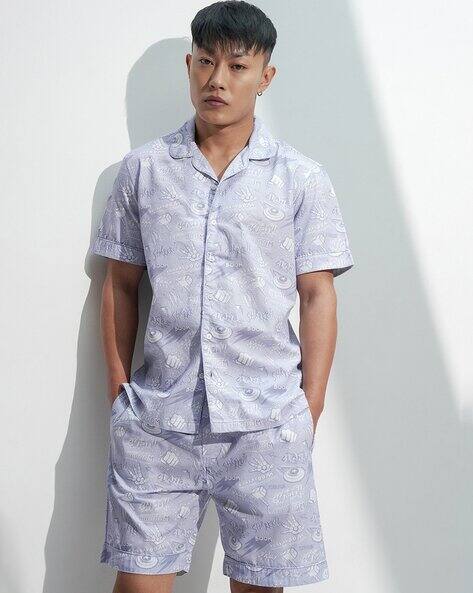 Highlander Men Printed Regular Fit Shirt& Short Set
