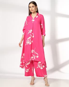 avaasa mix n' match Women Floral Print A-Line Kurta & Pants Set-picture-37