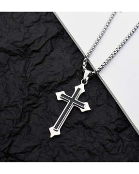Buy Vien Oxidised Silver-Plated Cross  Online | Ajio.com