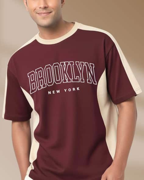 COOL PLUS Men Typographic Print Oversized Crew-Neck T-Shirt - Image 5