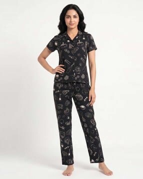 zivame Women Graphic Print Shirt & Pyjamas Set-picture-31