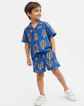 Boys Printed Shirt & Shorts Set-image-34