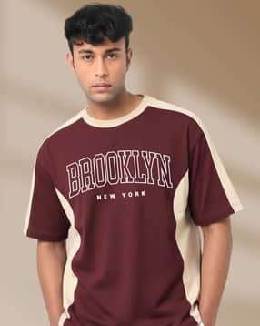 cool plus Men Typographic Print Oversized Crew-Neck T-Shirt-picture-43