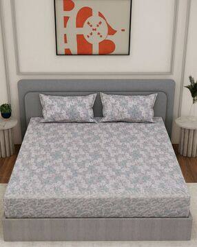 monte carlo Cotton King Size Flat Bedsheet with Pillow Covers  -picture-18