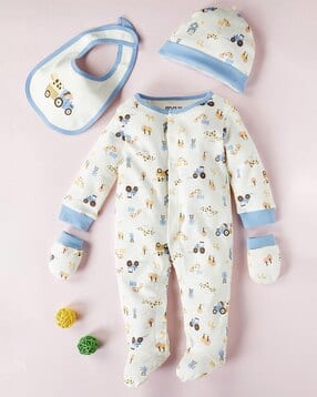 Printed 4-Piece Cotton Clothing Set-image-26