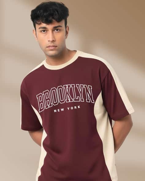 COOL PLUS Men Typographic Print Oversized Crew-Neck T-Shirt - Image 2