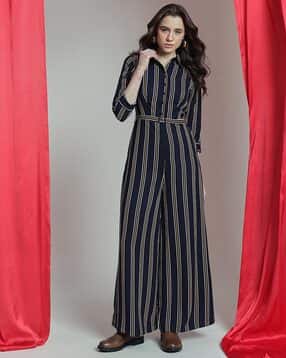 quiero Women Striped Jumpsuit with Insert Pockets-picture-21