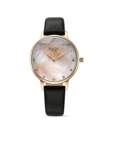 TITAN Showstopper Mother of Pearl Dial Leather Strap Watch-NU95274WL02