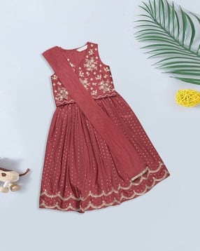 akkriti by pantaloons Girls Embroidery Lehenga with Choli-picture-52