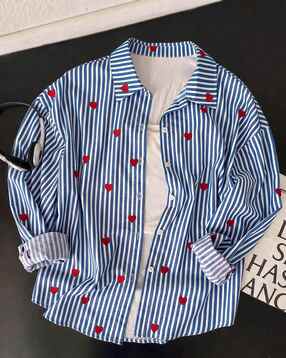 Women Regular Fit Striped Shirt-image-11