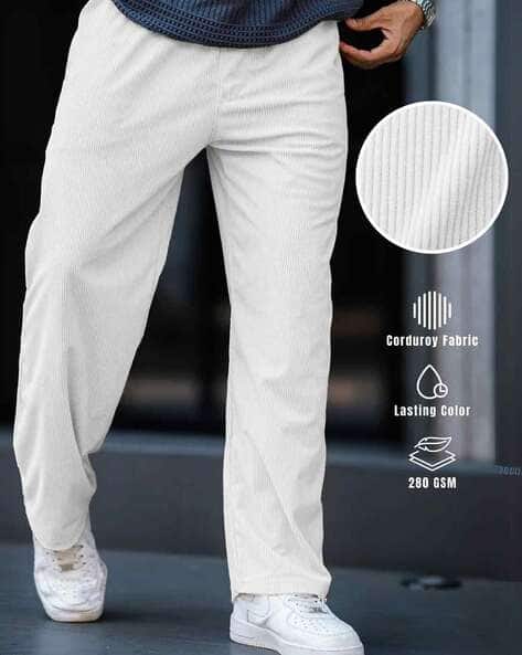 Hoodler Men Ribbed Straight Track Pants