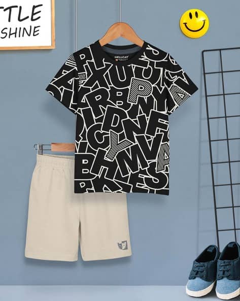 Hellcat Boys Typographic Print T-Shirt & Shorts Set