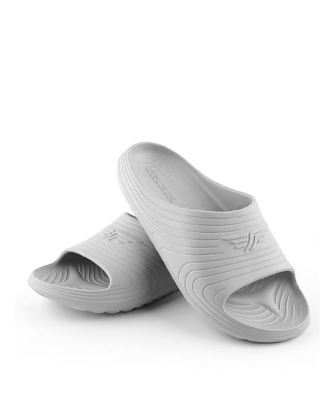 RED TAPE Men Embossed Logo Slide Flip Flops Red - Image 5