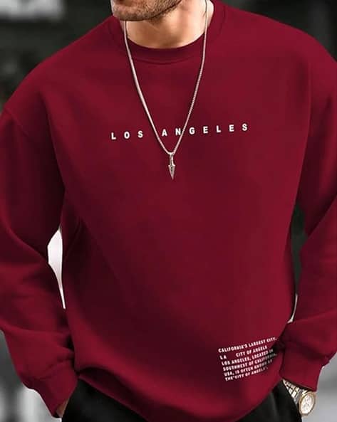 POSHAX Men Typographic Print Relaxed Fit Sweatshirt