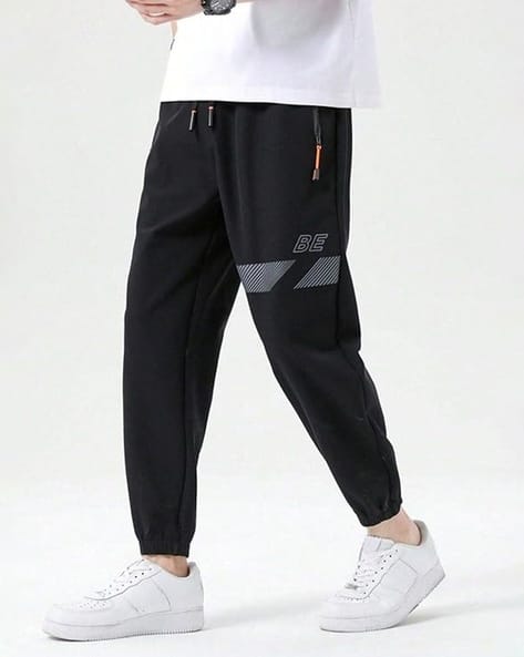 POSHAX Men Mid-Rise Joggers with Elasticated Drawstring Waist