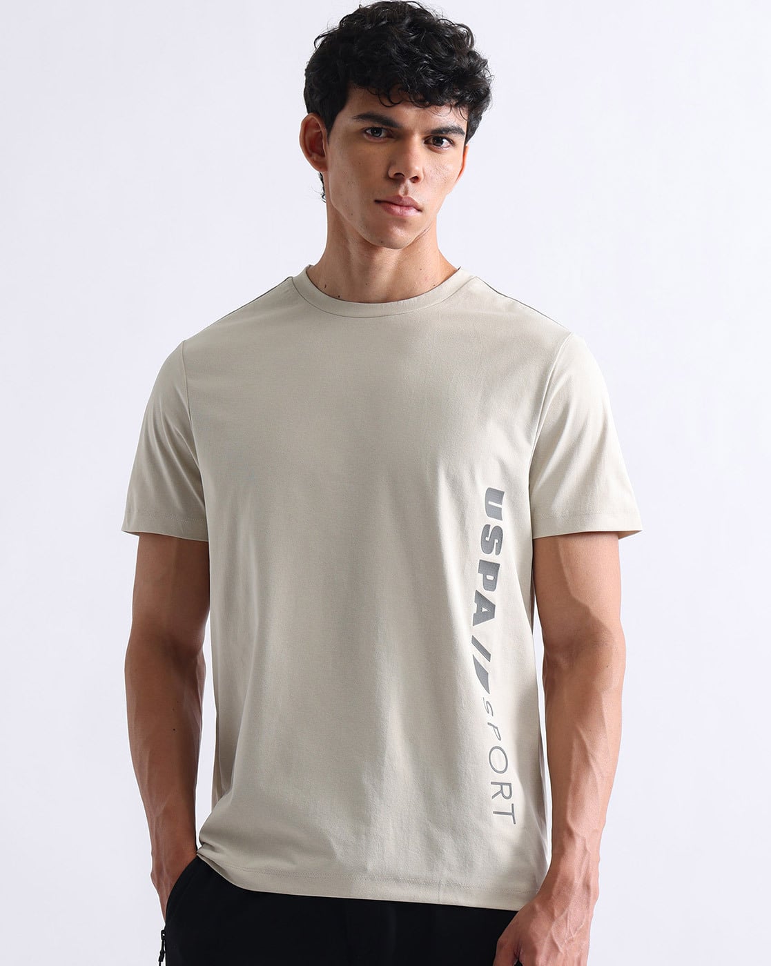 Men Typographic Print Slim Fit Crew-Neck T-Shirt