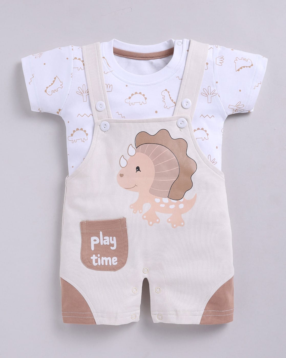 Infants Graphic Print Dungaree & T-Shirt Set