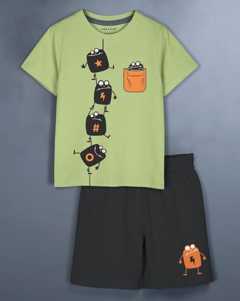 Hellcat Girls Printed Top with Shorts