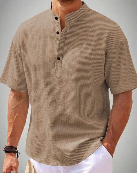 Hoodler Men Ribbed Regular Fit Shirt