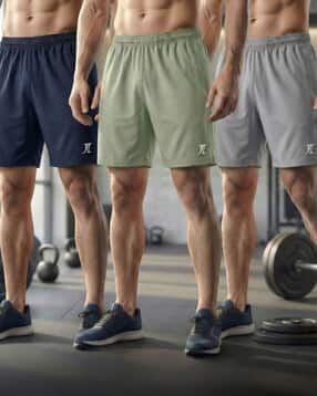 indiclub Men Pack of 3 Regular Fit Running Knit Shorts -picture-31