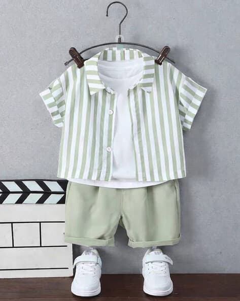 FASTDEAL X AG Boys Striped Shirt & Pants Set
