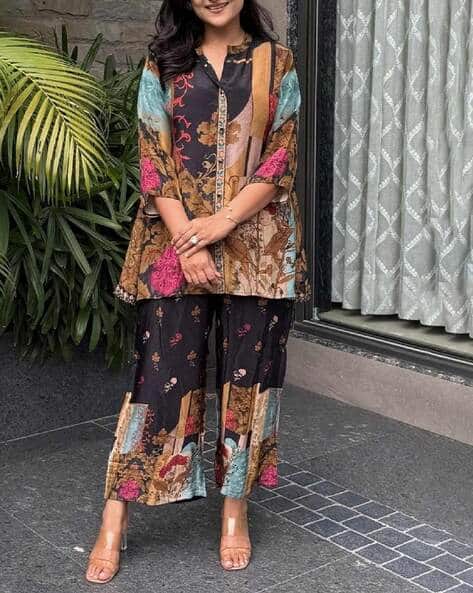 ASHRIFAB Women Floral Print Kurta & Palazzos Co-Ord Set