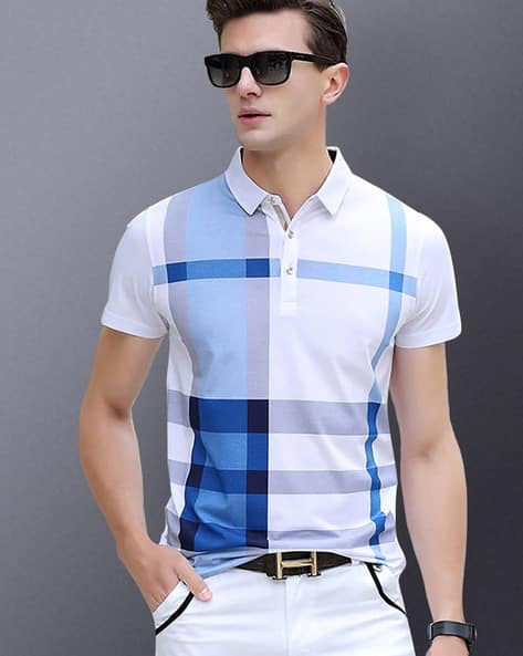 EYEBOGLER Regular Fit Checked Polo T-Shirt
