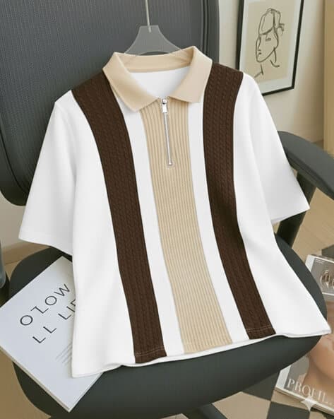 AUSK Men Colourblock Regular Fit Polo T-Shirt